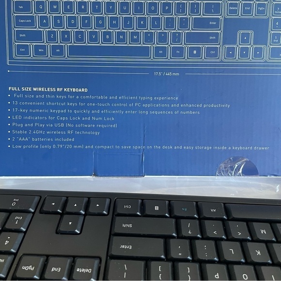 Macally RF Wireless Keyboard For Windows PC Utra-slim Black ,New in a opened Box - Picture 5 of 8